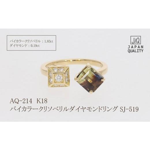 ふるさと納税 山梨県 甲斐市 AQ-214 K18バイカラークリソベリルダイヤモンドリングSJ-519