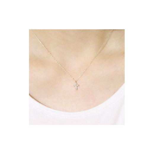 ふるさと納税 アクセサリー ペンダント 山梨県 甲斐市 K18　クロスダイヤモンドペンダント 0.05ct イエローゴールド ホワイトゴールド ピンクゴールド K18 ダ…の画像