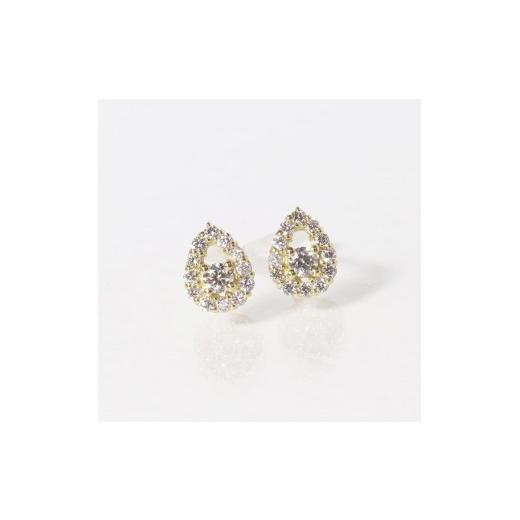 ふるさと納税 アクセサリー ピアス 山梨県 甲斐市 K18　 しずく取り巻きダイヤモンドピアス　0.20ct イエローゴールド ホワイトゴールド ピンクゴールド ピア…の画像