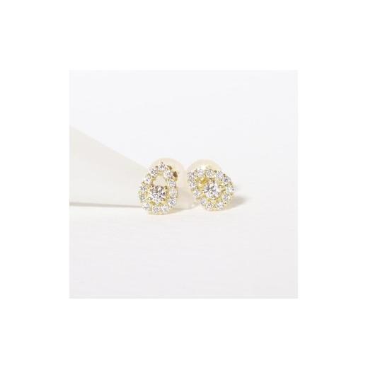 ふるさと納税 アクセサリー ピアス 山梨県 甲斐市 K18　 しずく取り巻きダイヤモンドピアス　0.20ct イエローゴールド ホワイトゴールド ピンクゴールド ピア…の画像