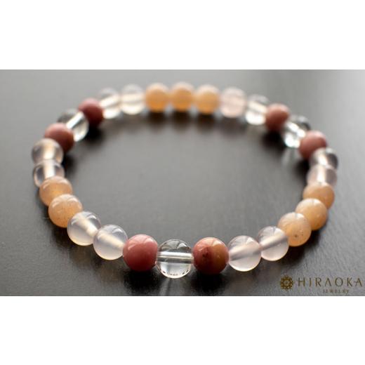 ふるさと納税 アクセサリー ブレスレット 高知県 須崎市 恋縁結びパワーストーンブレスレット女性用(縁結び02)・6mm玉 (19.2cm) 19.2cm