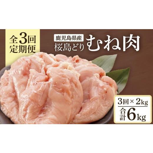 ふるさと納税 鹿児島県 大崎町 [全3回定期便]鹿児島県産 桜島どり(むね肉)2kg