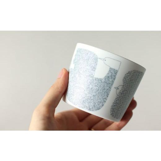 ふるさと納税 雑貨・日用品 グラス 岐阜県 瑞浪市  美濃焼 カップ ペアセット BIRDS' WORDS DAY BY DAY CUP BIRDS\u0026FLOWERS グレー 瑞浪市 ／ FLYWAY …_3
