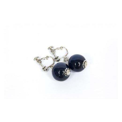 ふるさと納税 アクセサリー 徳島県 石井町 027-001 イヤリング 藍染木玉1.4cm玉 イヤリングorピアス イヤリング