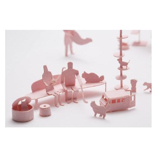ふるさと納税 雑貨・日用品 東京都 立川市 テラダモケイ「1/100建築模型用添景セット」選べる1点 ねこカフェ編 ねこカフェ編