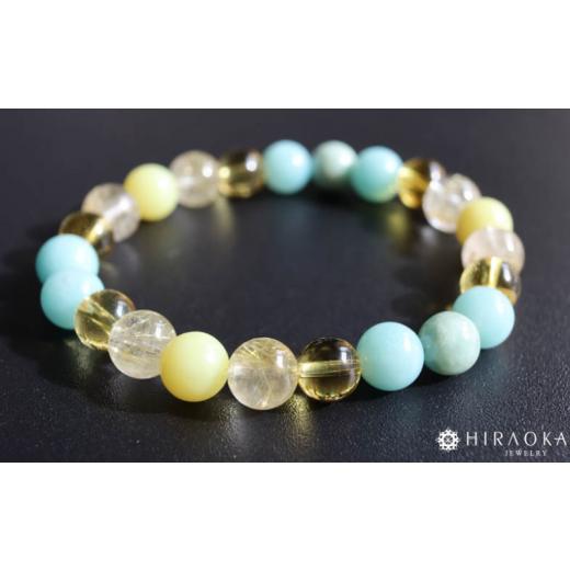 ふるさと納税 アクセサリー ブレスレット 高知県 須崎市 黄金快適ライフ パワーストーンブレスレット(金運04)・8mm玉 (18.4cm) 18.4cm