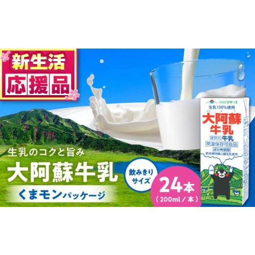 ふるさと納税 飲料類 牛乳 熊本県 合志市 大阿蘇牛乳 ロングライフ くまモンラベル 200ml 24本(12本入り×2ケース) 4.8L 牛乳 生乳 成分無調整牛乳 ミルク …