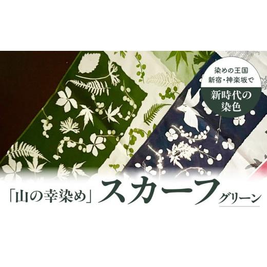 ふるさと納税 織物・繊維品 東京都 新宿区 染めの王国新宿 神楽坂生まれの新時代の染色 「山の幸染め」スカーフ グリーン C:グリーン