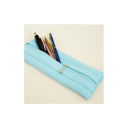 ふるさと納税 文房具・玩具 千葉県 野田市 PVCレザーペンケース「FULAPE」(ライトブルー) / ペンケース おしゃれ スリム 大容量 コンパクト ビジネス オフ…