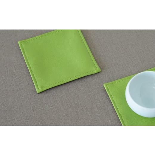 ふるさと納税 雑貨・日用品 インテリア 千葉県 野田市 PVCレザーコースター「LEST」(グリーン) / 雑貨 日用品 インテリア 千葉県 No.219-06 グリーン