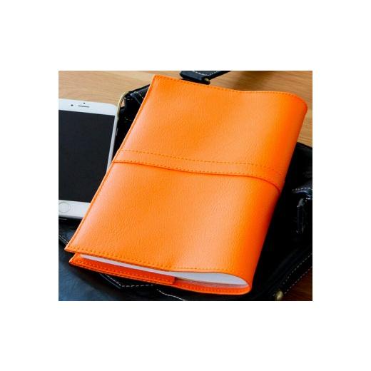 ふるさと納税 文房具・玩具 千葉県 野田市 上質な国産PVCレザーブックカバー「SION」文庫サイズ/文庫(厚)サイズのセット(オレンジ) / ブックカバー 文庫…