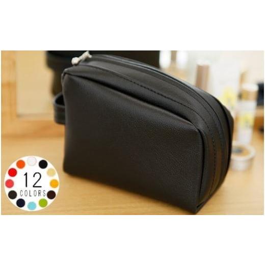 ふるさと納税 小物 千葉県 野田市 No.227-12 上質なPVCレザー化粧ポーチ(オレンジ) / 雑貨 日用品 入れ物 千葉県 オレンジ