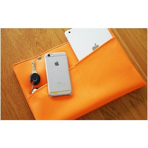 ふるさと納税 小物 千葉県 野田市 PVCレザーパソコンケース(クラッチバッグ)「match」13インチ用(オレンジ) / 雑貨 日用品 入れ物 千葉県 No.252-24 13イ…