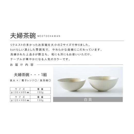 ふるさと納税 陶磁器・漆器・ガラス 愛知県 常滑市 夫婦茶碗　白貝 白貝_7