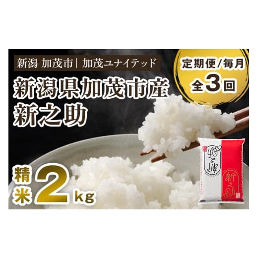 ふるさと納税 米 新潟県 加茂市 令和7年産新米先行予約 定期便3ヶ月毎月お届け 新潟県産 新之助 精米2kg[2kg×1袋][10月上旬から順次発送] 新潟 ブランド…