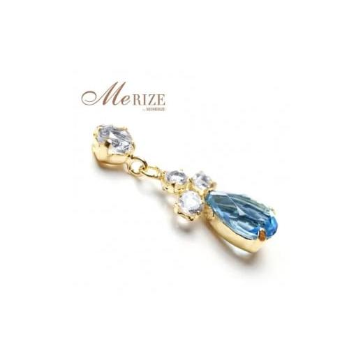 ふるさと納税 アクセサリー ピアス 山梨県 甲州市 ピアス 天然 スイスブルー ホワイト トパーズ 1.0ct ペアシェイプ "Melisande メリザンド" K18YG …の画像