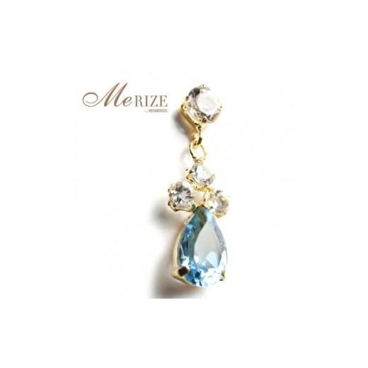 ふるさと納税 アクセサリー ピアス 山梨県 甲州市 ピアス 天然 スイスブルー ホワイト トパーズ 1.0ct ペアシェイプ "Melisande メリザンド" K18YG …の画像