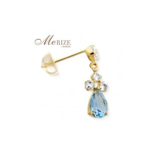 ふるさと納税 アクセサリー ピアス 山梨県 甲州市 ピアス 天然 スイスブルー ホワイト トパーズ 1.0ct ペアシェイプ "Melisande メリザンド" K18YG …の画像