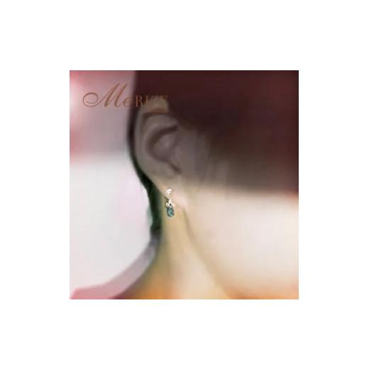 ふるさと納税 アクセサリー ピアス 山梨県 甲州市 ピアス 天然 スイスブルー ホワイト トパーズ 1.0ct ペアシェイプ "Melisande メリザンド" K18YG …の画像
