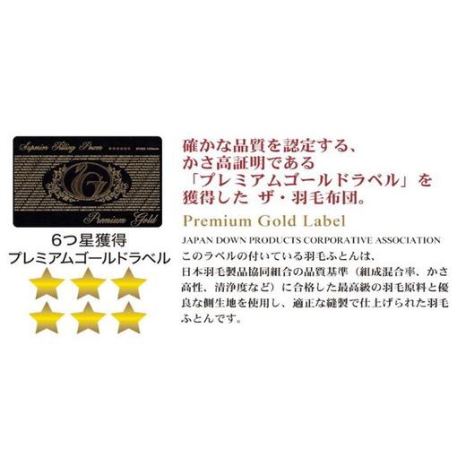 ふるさと納税 タオル・寝具 掛け布団 三重県 松阪市 ザ・羽毛布団 プレミアムゴールドラベル セミダブル 170×210cmポーランド産グース93％ 2枚合わせ 日本羽…の画像