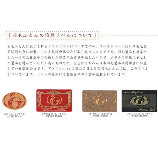 ふるさと納税 タオル・寝具 掛け布団 三重県 松阪市 ザ・羽毛布団 プレミアムゴールドラベル セミダブル 170×210cmポーランド産グース93％ 2枚合わせ 日本羽…の画像