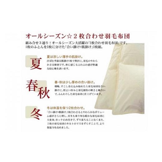 ふるさと納税 タオル・寝具 掛け布団 三重県 松阪市 ザ・羽毛布団 プレミアムゴールドラベル セミダブル 170×210cmポーランド産グース93％ 2枚合わせ 日本羽…の画像