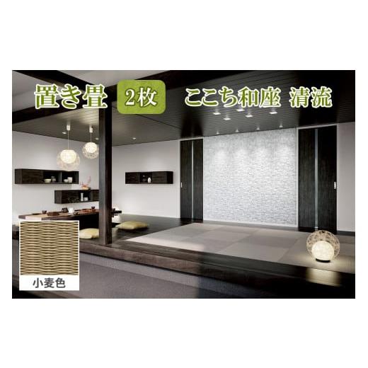 ふるさと納税 雑貨・日用品 インテリア 福島県 会津若松市 ここち和座 清流 2枚入り 小麦色|敷物 畳 ラグ たたみ 敷き物 0738 小麦色
