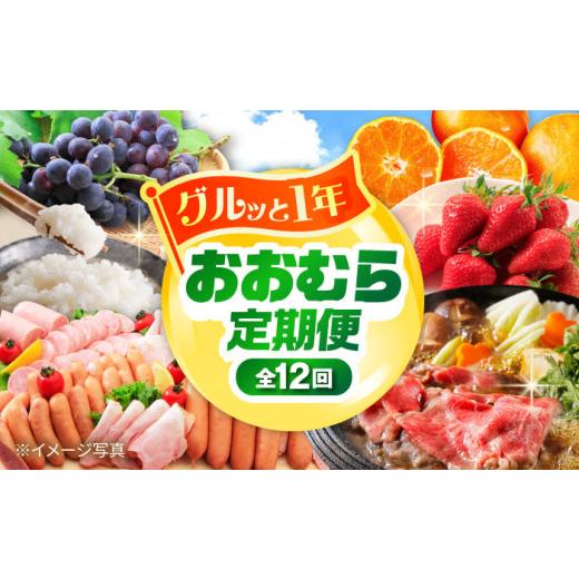 ふるさと納税 セット・詰合せ 長崎県 大村市  12回定期便 グルっと1年分 おおむら定期便（ 米 イチゴ 野菜 果物 トマト ジュレ ハム ジュース 和牛 ぶどう ジ…_1