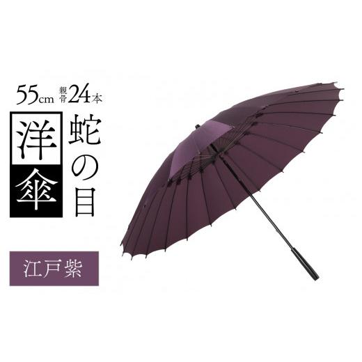 ふるさと納税 ファッション 福井県 福井市 蛇の目洋傘　雨傘(親骨55cm)　カラー10色 K-035003_10 江戸紫色の画像