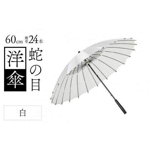ふるさと納税 ファッション 福井県 福井市 蛇の目洋傘　雨傘(親骨60cm)　カラー10色 N-035008_01 白色の画像