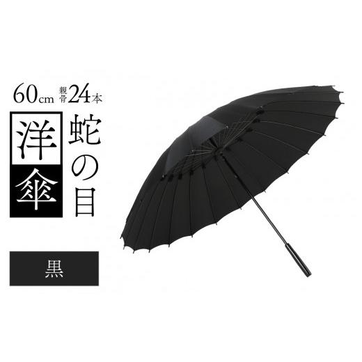 ふるさと納税 ファッション 福井県 福井市 蛇の目洋傘　雨傘(親骨60cm)　カラー10色 N-035008_07 黒色の画像