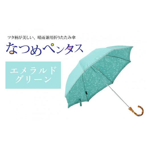 ふるさと納税 ファッション 福井県 福井市 なつめペンタス　晴雨兼用折りたたみ傘　カラー8色 J-035007_02 エメラルドグリーンの画像