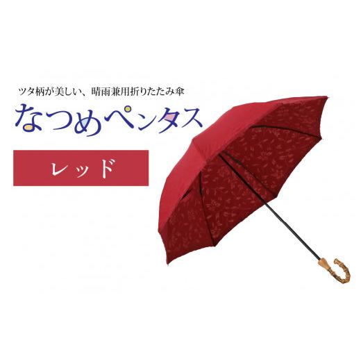 ふるさと納税 ファッション 福井県 福井市 なつめペンタス　晴雨兼用折りたたみ傘　カラー8色 J-035007_03 レッドの画像