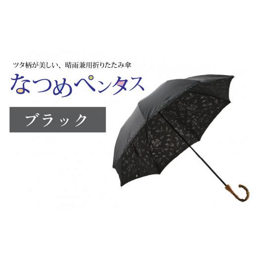 ふるさと納税 ファッション 福井県 福井市 なつめペンタス　晴雨兼用折りたたみ傘　カラー8色 J-035007_08 ブラックの画像