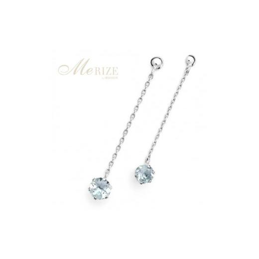 ふるさと納税 アクセサリー ピアス 山梨県 甲州市 ピアス 天然 アクアマリン 4.0mm ペア スタッド チェーン ブラタイプ ダブルロックキャッチ 水色 pt900 P-14…の画像