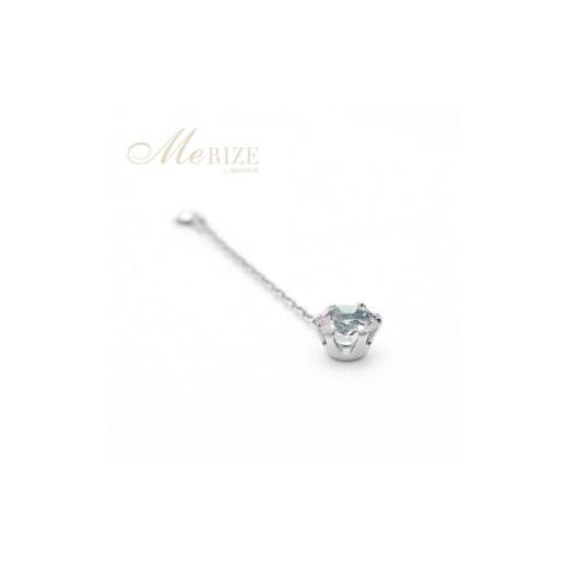 ふるさと納税 アクセサリー ピアス 山梨県 甲州市 ピアス 天然 アクアマリン 4.0mm ペア スタッド チェーン ブラタイプ ダブルロックキャッチ 水色 pt900 P-14…の画像
