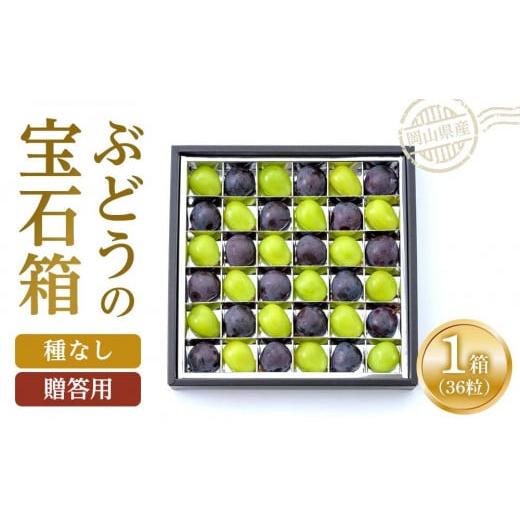 ふるさと納税 果物類 ぶどう 岡山県 岡山市 岡山県産 2026年 ぶどうの宝石箱(シャインマスカットとニューピオーネ又はオーロラブラック)36粒(1粒14g以上)1…