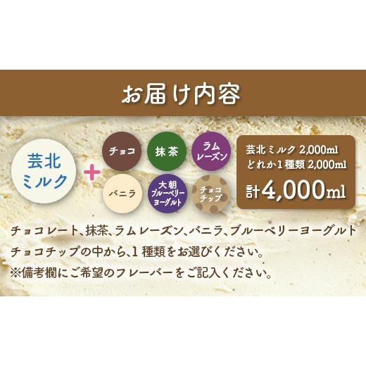 ふるさと納税 菓子 アイス 広島県 北広島町 芸北ドルチェ 2,000mlバルク×2種類 アイスクリームセットの画像