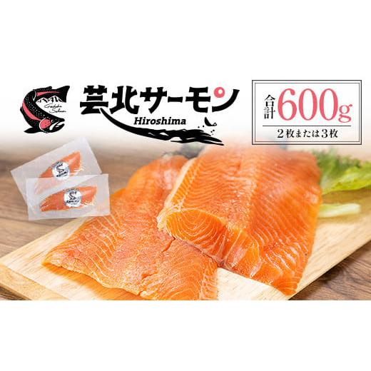 ふるさと納税 魚貝類 サーモン 広島県 北広島町 サーモン 芸北サーモン フィレ 約600g 山育ち 刺身 生食 国産 皮つき 骨取り_OG065_002 約600g
