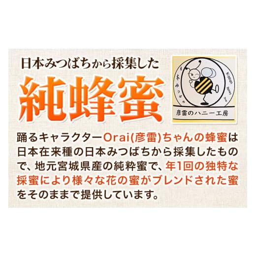 ふるさと納税 加工品等 はちみつ 宮城県 利府町 彦雷ちゃんの日本蜜蜂はちみつ 93g×4個 ギフト箱2つ付きの画像