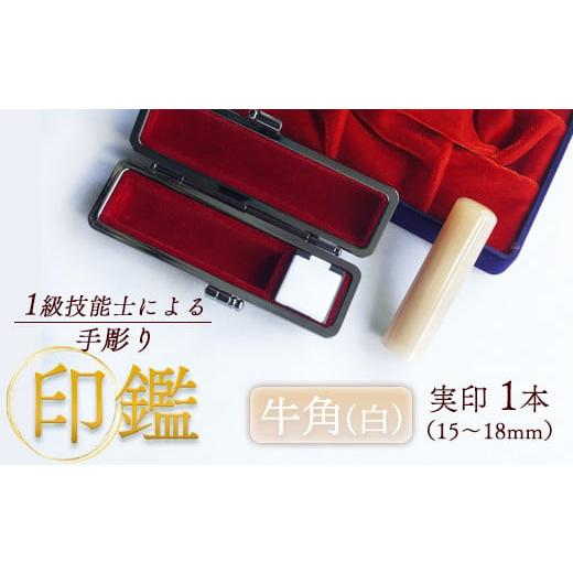 ふるさと納税 民芸品・工芸品 京都府 舞鶴市 牛角(白) 実印 15mm 1本:実印 15mm