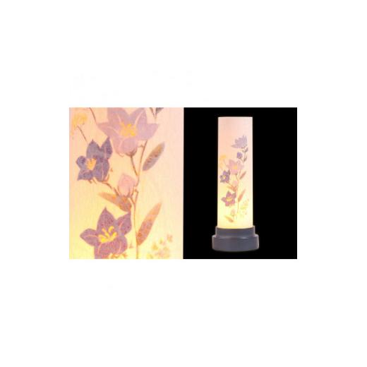 ふるさと納税 仏具・神具 岐阜県 - 盆提灯 青い小花 コードレス LEDの画像