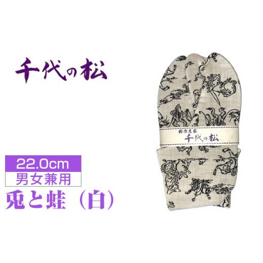 ふるさと納税 小物 埼玉県 行田市 兎と蛙(白)(男女兼用:22.0cm) / ?たび タビ 創作足袋 ファッション 和小物 埼玉県 特産品 No.398-01 兎と蛙(白)