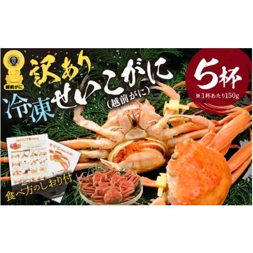 ふるさと納税 エビ・カニ等 カニ 福井県 越前町 訳あり 急速冷凍 ボイルかに せいこがに(越前がに) 150g前後 × 5杯入 (GIタグ付き) 越前かに 食べ方しおり…