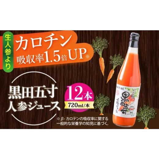 ふるさと納税 果汁飲料 やさい 長崎県 大村市 黒田五寸人参ジュース720ml 12本セット ／ ジュース じゅーす にんじん ニンジン 人参 ニンジンジュース 人参ジ…の画像