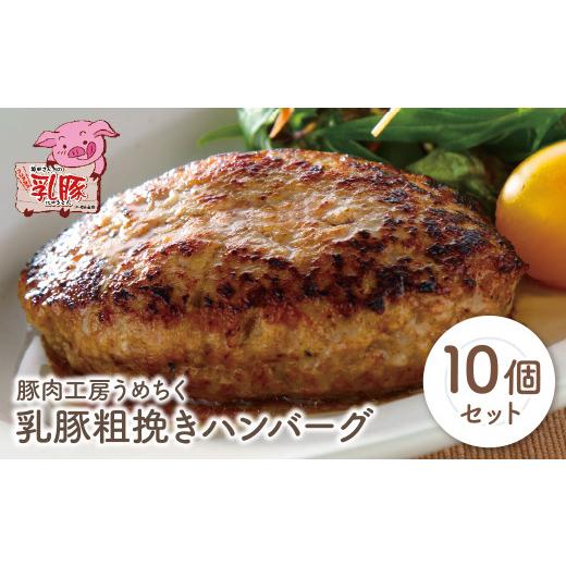 ふるさと納税 肉 ハンバーグ 福岡県 福智町 Y04-08 国産ブランド豚使用 乳豚 粗挽きハンバーグ10個 計1.8kg ハンバーグ 国産 豚肉 洋食 ハンバーグ はんばーぐ…