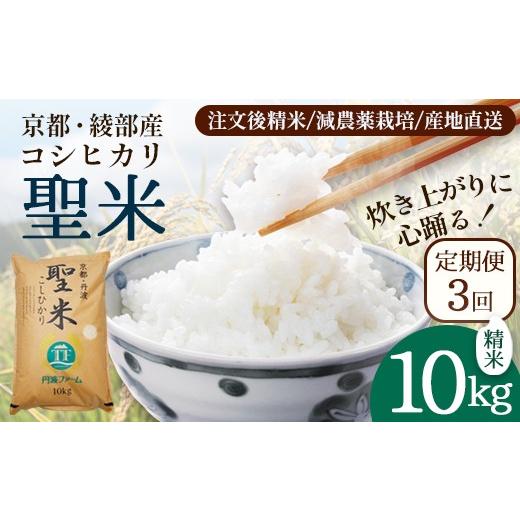 ふるさと納税 米 コシヒカリ 京都府 綾部市 定期便3回 聖米(精米) 10kg×3回 | 米 お米 こしひかり 白米 精米 ごはん おこめ 国産 お米の定期便 京都府 綾部…_1