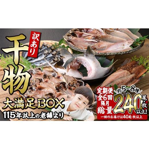 ふるさと納税 干物 サバ 大分県 佐伯市  定期便・全6回 (隔月) 訳あり 干物大満足BOX (240尾以上)定期便 簡単 調理 干物 あじ かます さば いわし みりん干し …の画像