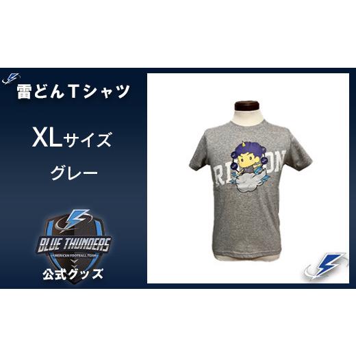 ふるさと納税 服 千葉県 市川市 ブルーサンダース 雷どんTシャツ カラー:グレー/サイズ:XL 12203-0208 カラー:グレー/サイズ:XL