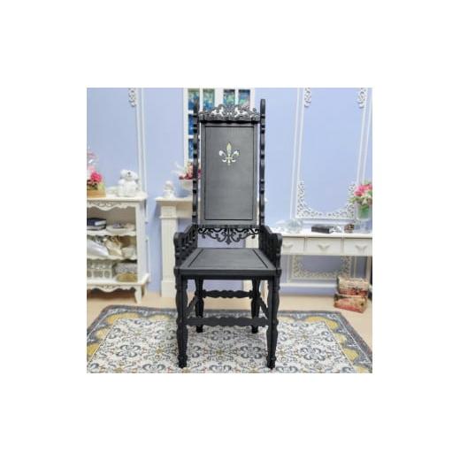 ふるさと納税 木工品・竹工品 神奈川県 横浜市 50cm〜60cmドール 用ハイバックチェア(黒) 黒